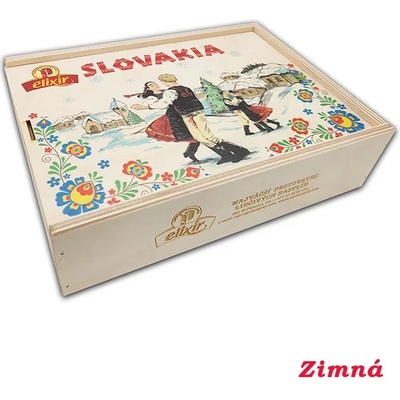 Agrokarpaty Slovakia vzor východ drevená čajová kazeta 90 g