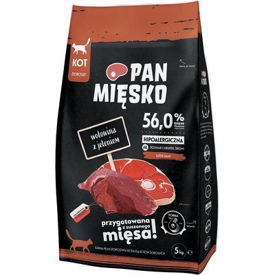 Pan Mięsko 5кг Cat Medium Pan Mięsko, суха храна за котки - телешко с пуешко
