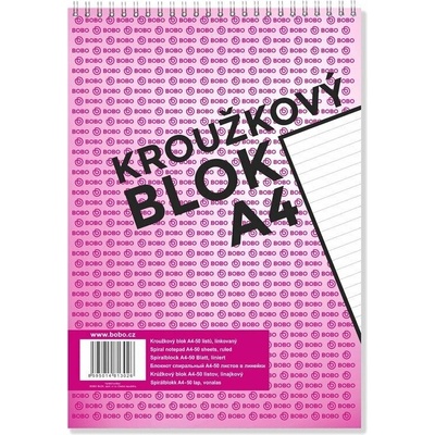Blok s horní vazbou A4, linka, 50 listů