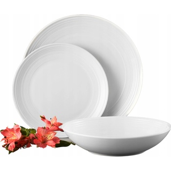 AMBITION LINEA OBEDOVÝ SERVIS PRE 6 OSÔB BIELY PORCELÁN 18 ks