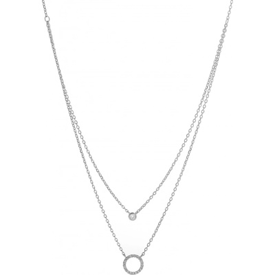 Again Jewelry Dvojitý stříbrný náhrdelník se zirkony AJNA0009 – Zboží Dáma