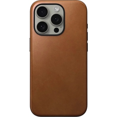 Nomad Modern Leather MagSafe Case - кожен (естествена кожа) кейс с MagSafe за iPhone 15 Pro (кафяв)