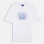 Hugo Mens HUGO Namerix Graphic Top with Logo Artwork Detail - White 100