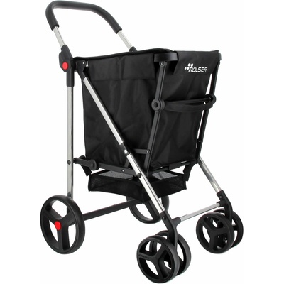 Rolser Skladací nákupný vozík na kolieskach Basket Polar 4Big, čierna