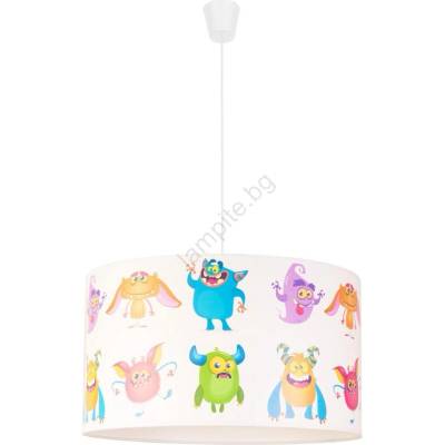 Duolla - Детски пендел PRINT M 1xE27/40W/230V Ø 35 см тролчета (DU80948)