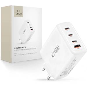 Tech-Protect nc140w-gan 4-port network charger pd 140w / qc3.0 white (5906302335947)