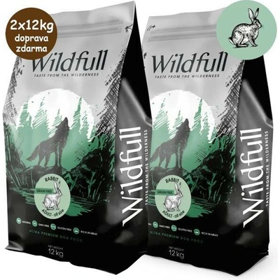 Wildfull Dog Adult All Size Grain Free Králík a dýně 2 x 12 kg