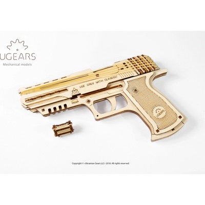 Ugears 3D Puzzle Pištoľ Wolf-01 62 ks
