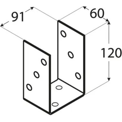 Domax PSO 90 Pätka stĺpiku 91 x 120 x 60 x 4 mm
