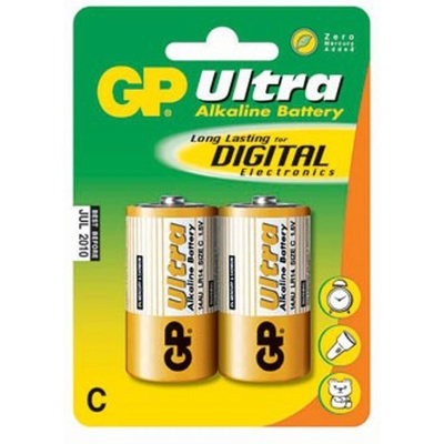 GP Batteries Батерии алкални GP Ultra LR14(C), 1.5V, 2 бр (GPBAULTLR14)