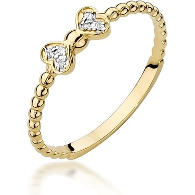 Blink Blink Zlatý prsteň s mašličkou a diamantami 1694ZDB