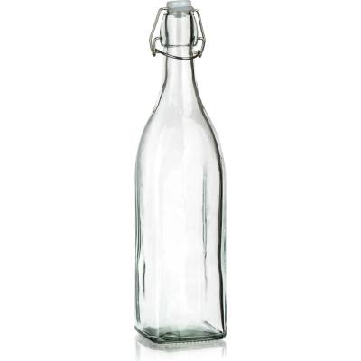 Banquet láhev s pákovým uzávěrem 950ml hranatá skleněná YARA