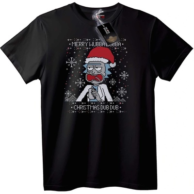 Тениска Рик Коледа Wubba Dub Dub - 3XL, Black