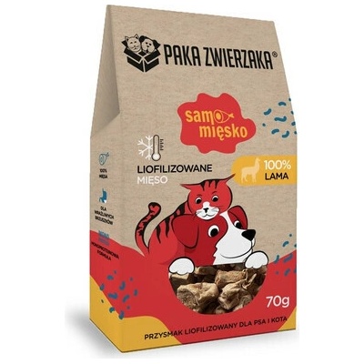 PAKA ZWIERZAKA Lyofilizované lamie mäso pre psa a mačku 70 g
