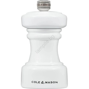 Cole&Mason Cole& Mason - Мелничка за пипер HOXTON 10, 4 см бук/блестящо бял (GG564)
