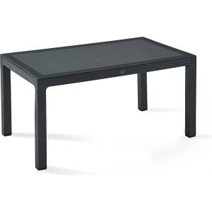 Novussi Градинска маса със стъклен плот Novussi Wood, 90x150 см, антрацит (NVS-033-01/01S)