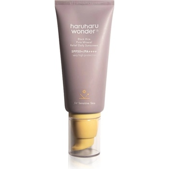 haruharu wonder Black Rice Pure Mineral Relief Daily Sunscreen успокояващ минерален защитен крем SPF 50+ 50ml