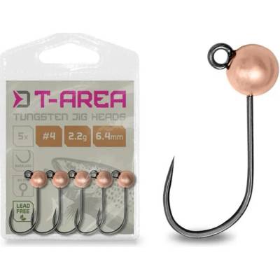 Delphin Jigová Hlavička T-AREA BL Wolframový Jig Měděný 5 ks - #6 / 0,6 g / 4 mm