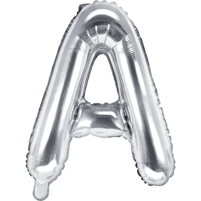 PartyDeco Балон от фолио Mini - Буква А 35см сребърен