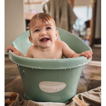 shnuggle - световно-награждавана бебешка вана за къпане с клапа - Цвят Евкалипт (SBP-EUC-EUR)