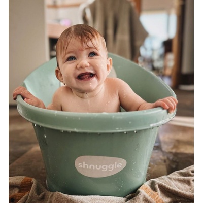 shnuggle - световно-награждавана бебешка вана за къпане с клапа - Цвят Евкалипт (SBP-EUC-EUR)