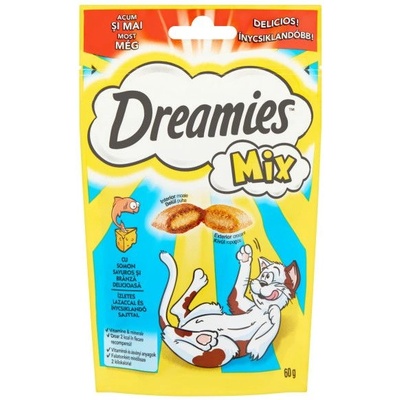 Dreamies Mix лакомства с сьомга и сирене 60 г