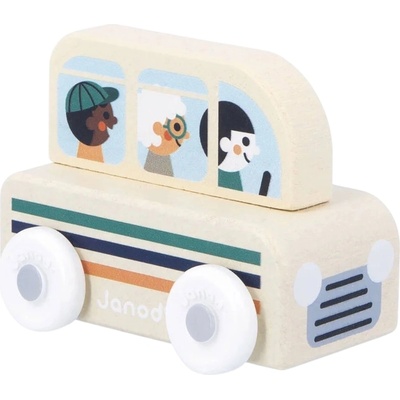 Janod Дървена количка Janod Cross Roads - Автобус (J05945)