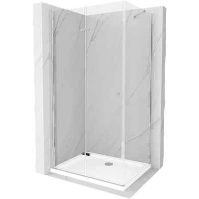 Mexen Lima сгъваема душ кабина 70 x 80 см, прозрачна, хром + корито Flat (856-070-080-01-00-4010)