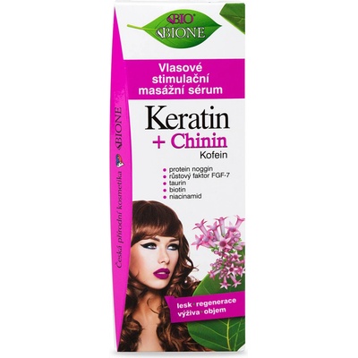 BC Bione Cosmetics Keratin + Chinin stimulujúce sérum na vlasy 215 ml
