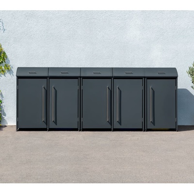 Westmann Moderna oceľový box pre odpadkové koše 5 x 240 l antracit 83 x 350 x 135 cm WMJGBAC214A-5