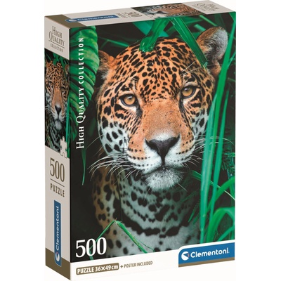 Clementoni Пъзел Clementoni от 500 части - Ягуар в джунглата (35541)