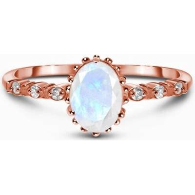Elenys Kráľovský prsteň zlato Vermeil GU DR23095R ROSEGOLD MOONSTONE TOPAZ