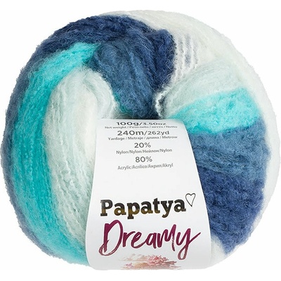 BELLATEX Papatya Dreamy 100 g - 08 biela, modrá, tyrkysová