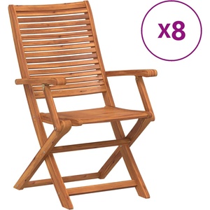 vidaXL Сгъваеми столове 8 бр. 57x66x95 см Масивна дървесина, акация (3214476)