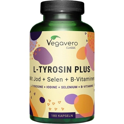 Vegavero L-Tyrosin Plus | with Iodine, Selenium & B-Complex [180 капсули]