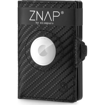 Slimpuro Портфейл ZNAP Airtag, 8 карти, отделение за монети, 8, 9 x 1, 5 x 6, 3 см (Ш x В x Г), RFID защита (ZNAPAirCarbon8) (ZNAPAirCarbon8)