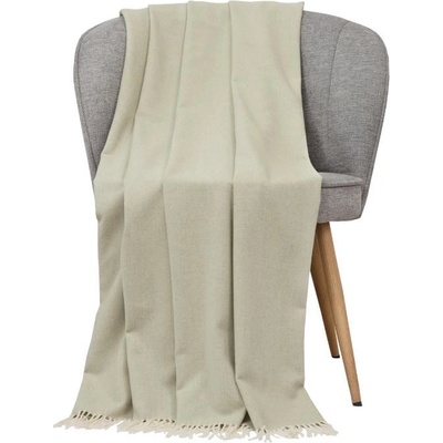 SCANquilt vlněný pléd Merinos uni světle khaki 130x200
