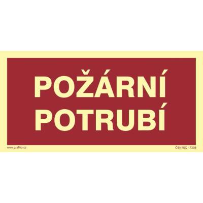 Grafiko | Požární potrubí - fotoluminiscenční - Materiál Hliník, Rozměr 300x150mm