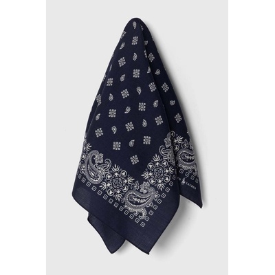 Ralph Lauren Вълнен тънък шал Polo Ralph Lauren в тъмносиньо с десен 712926107 (712926107)