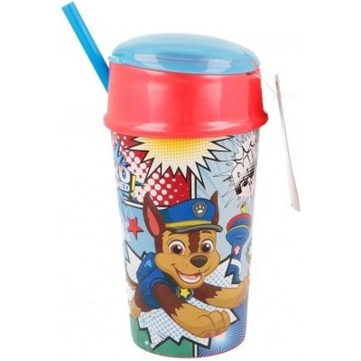 Stor pohár s vekom a slamkou Paw Patrol Snack 400ml 18901