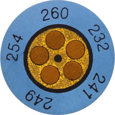 Testo Nevratný teplotní mini-indikátor +199 až +224 °C ∅15 mm nalepovací 0646 0077
