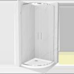 Mexen Rio душ кабина полукръгла 90 x 90 см, прозрачна, хром + корито Flat, бял (863-090-090-01-00-4110)