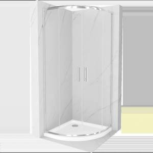 Mexen Rio душ кабина полукръгла 90 x 90 см, прозрачна, хром + корито Flat, бял (863-090-090-01-00-4110)