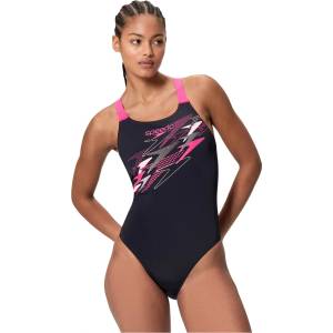 Speedo Бански костюм Speedo Women's Meda One Piece Swimsuit - Ant/Pink