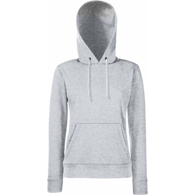 Fruit of the Loom Classic Lady-Fit Hooded Sweat COT-16203861000 melír šedá