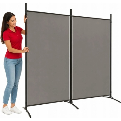 VidaXL Paraván 2dílný antracitový 175 x 180 cm textil