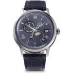 Orient RA-AK0806L Мъжки часовник - Автоматичен, Тъмносин Циферблат, Синя Кожена Каишка, Дата, Ден, 41.5 мм, 30м Водоуст Часовници