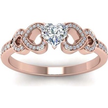 Royal Fashion pozlátený prsteň Milované srdce ružové zlato MA R055