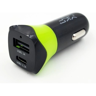 InHouse Auto USB Nabíjač USB 5V/1A a USB C 5V/2,1A MKF-USB C_A BG3-1A_SK