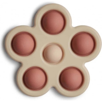 Mushie Silikónový kvietok s tlačidlami pop-it mushie - rose/ blush/ shifting sand